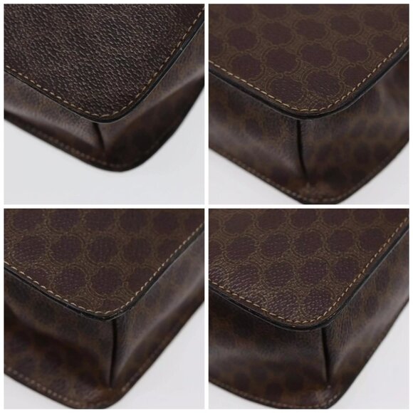 CELINE Macadam Canvas Hand Bag PVC Leather Brown Gold Auth - Picture 16 of 16